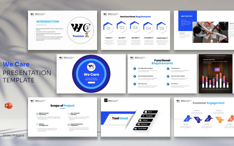 We Care Online Catering Reservation System Template PowerPoint Template