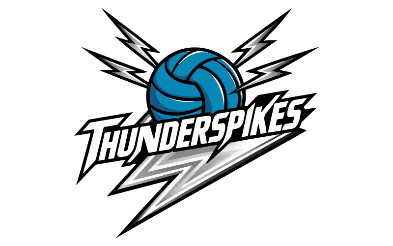 dynamic-logo-for-the-Volleyball-Club Illustration