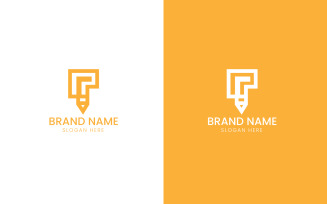 letter P pencil business logo-08-246