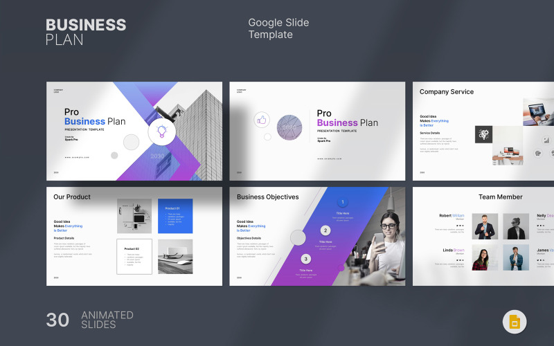 Pro Business Plan Google Slide Template