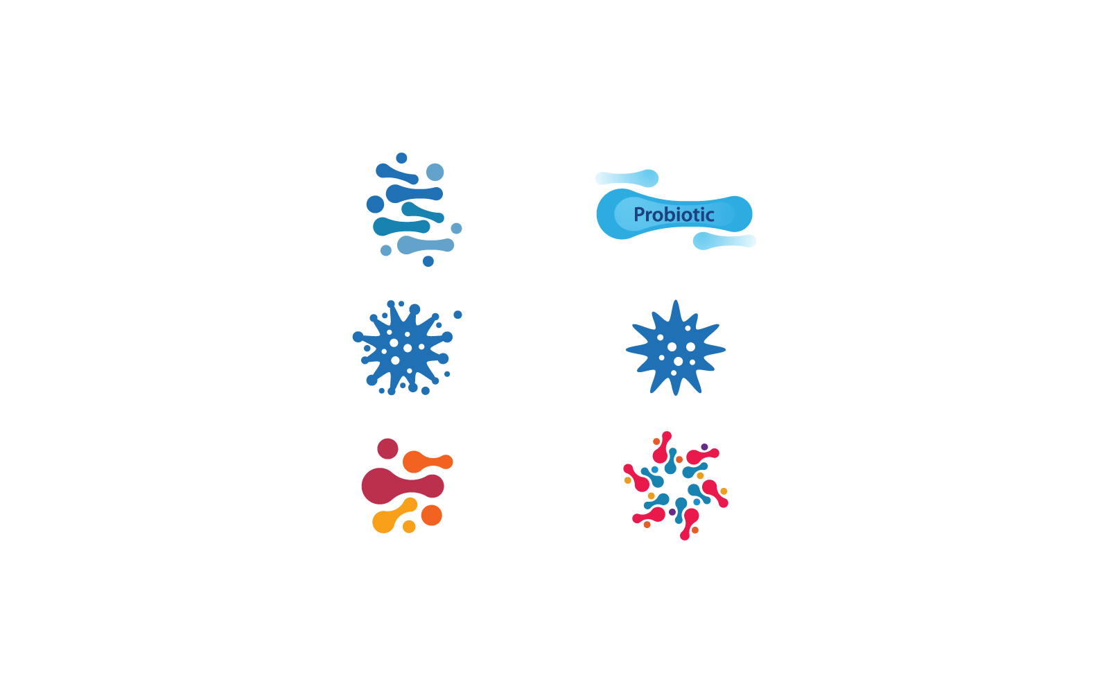 Diseño de vector de ilustración de icono probiótico bacteriano