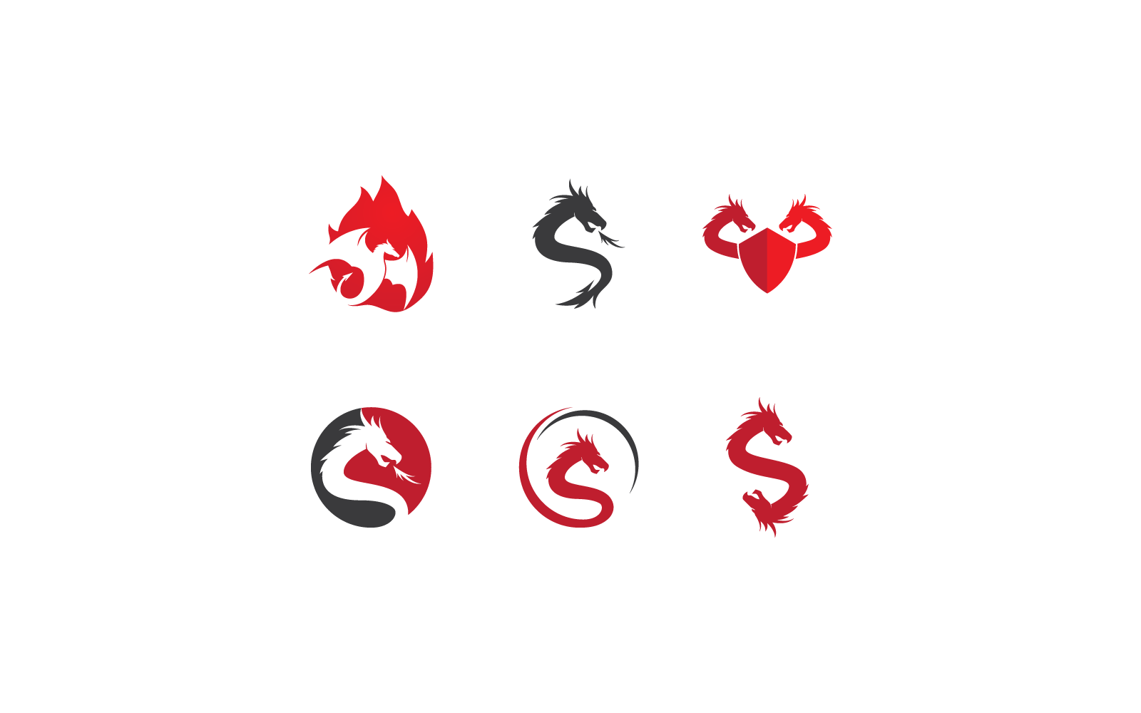 Dragon logo template design vector illustration