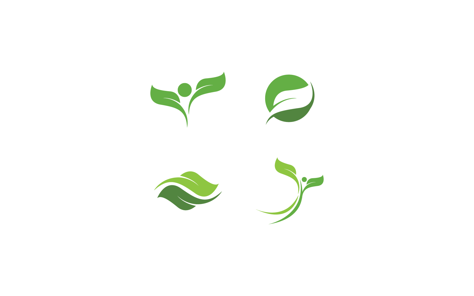 Green leaf logo icon ecology nature element