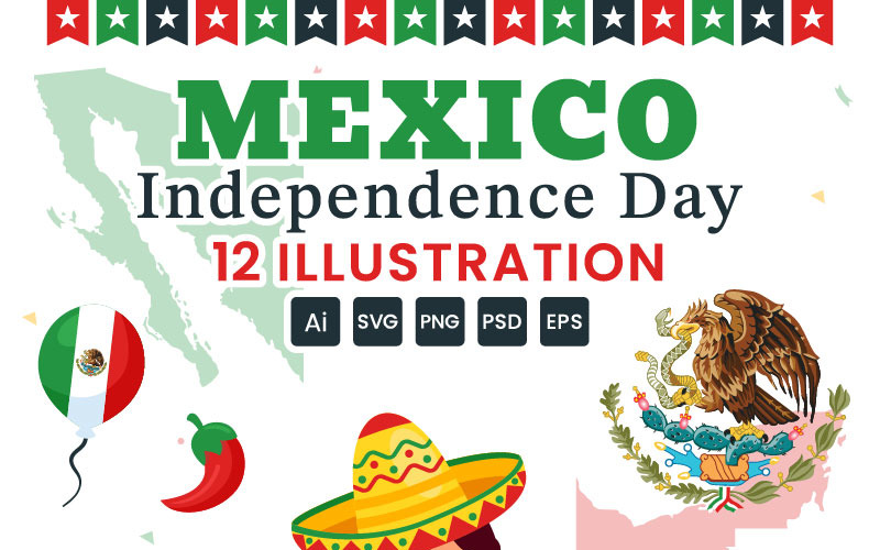 12 Mexico Independence Day Illustration