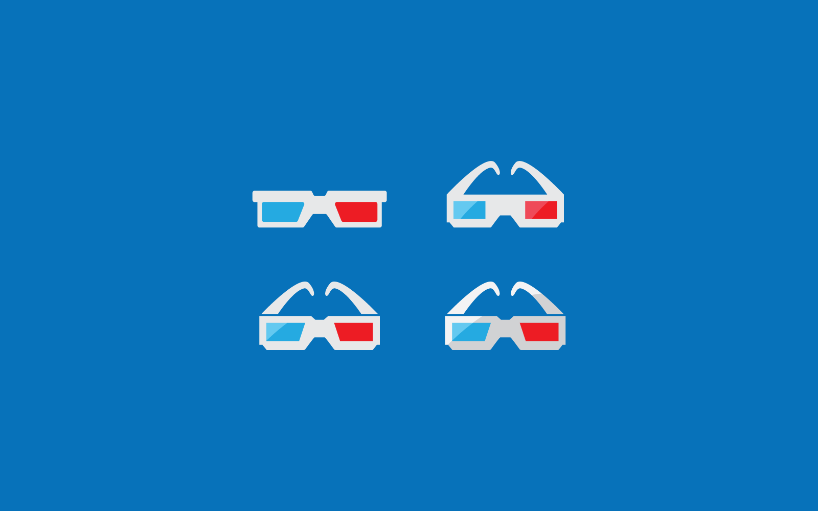 3D Glasses template icon vector flat design