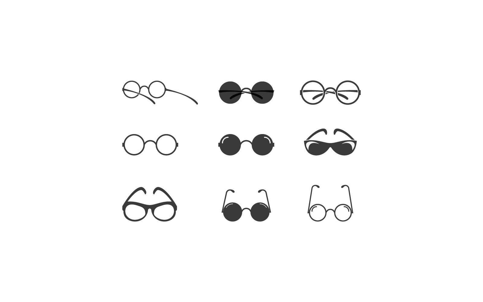 Plantilla de vector de diseño de icono de gafas
