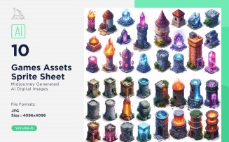 Games Assets Sprite Sheet on White Background Set 06