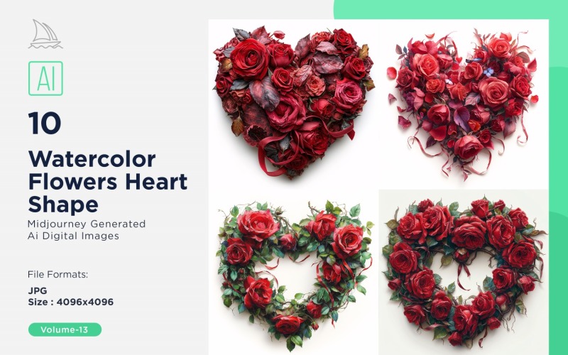 Flowers Heart Shape Celebrating Love 13 Illustration