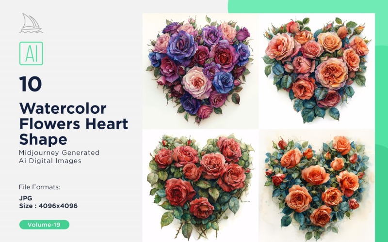 Flowers Heart Shape Celebrating Love 19 Illustration