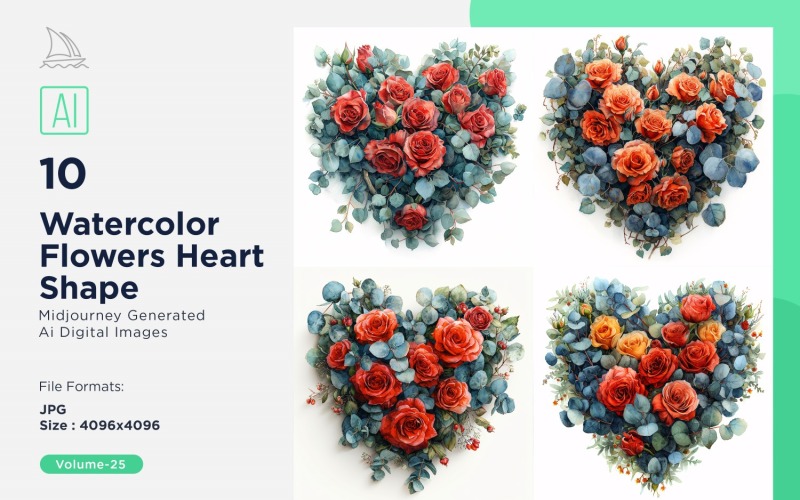 Flowers Heart Shape Celebrating Love 25 Illustration