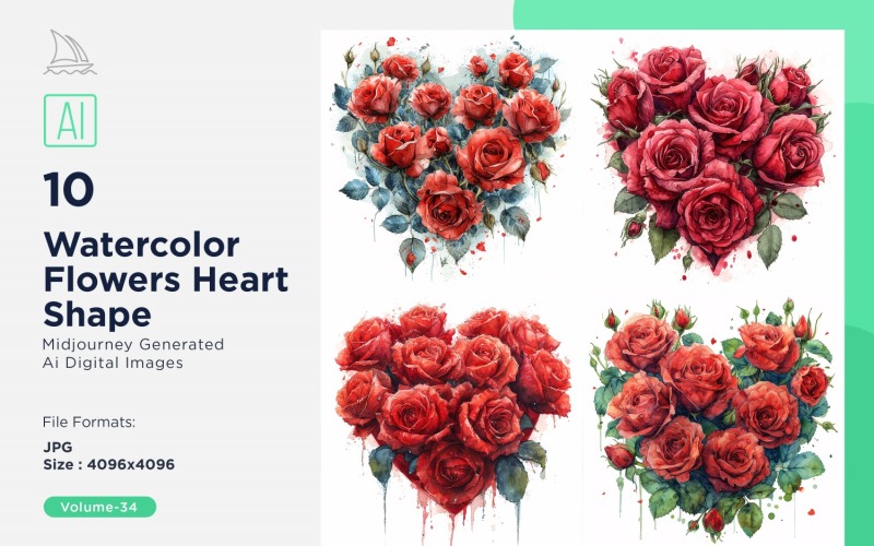 Flowers Heart Shape Celebrating Love 34 Illustration