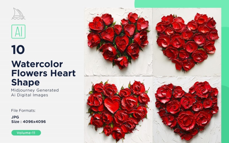 Flowers Heart Shape Love Blossoms 11 Illustration