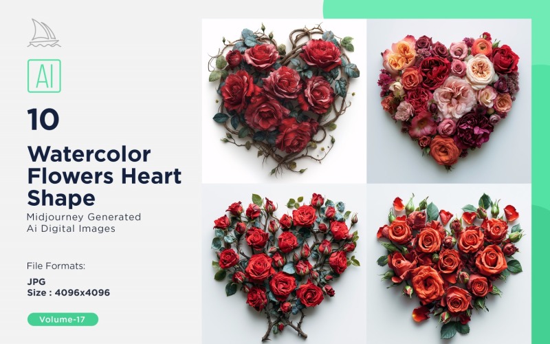 Flowers Heart Shape Love Blossoms 17 Illustration