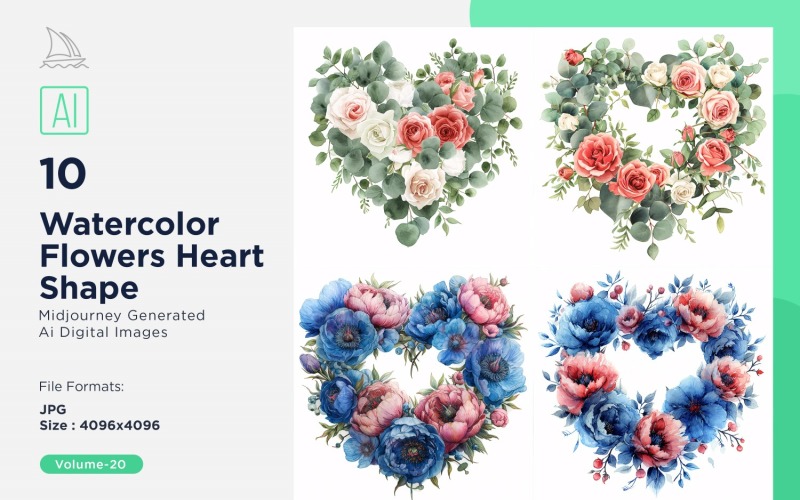 Flowers Heart Shape Love Blossoms 20 Illustration