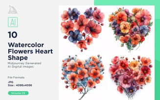 Flowers Heart Shape Love Blossoms 23