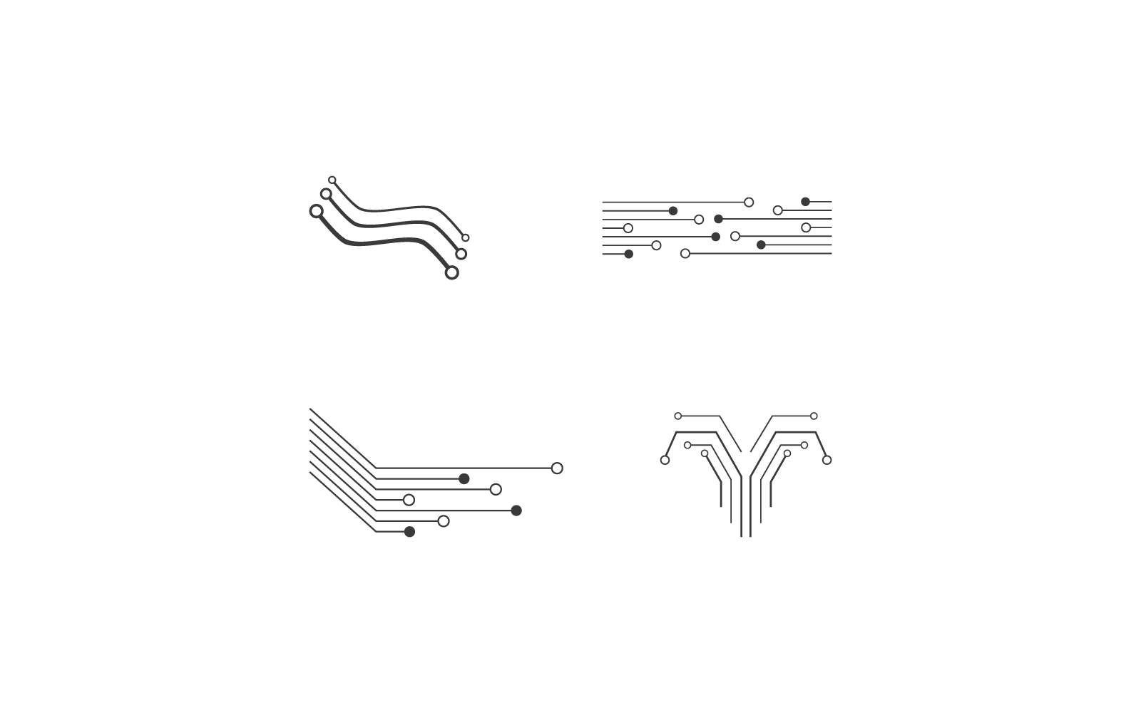 Circuit technology logo design vector template