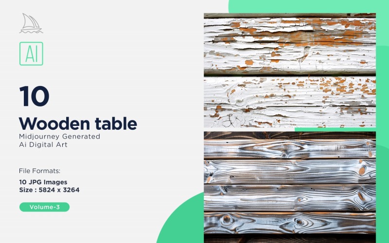 Flatlay Wooden Table 10 Set 03 Illustration