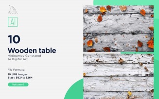 Flatlay Wooden Table 10 Set 07