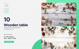 Flatlay Wooden Table 10 Set 08