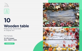 Flatlay Wooden Table 10 Set 09