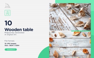 Flatlay Wooden Table 10 Set 11