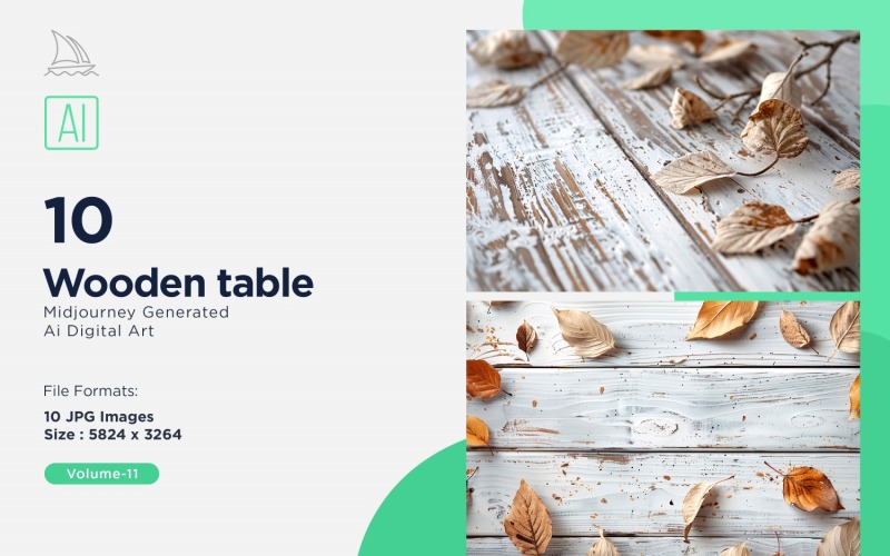 Flatlay Wooden Table 10 Set 11 Illustration