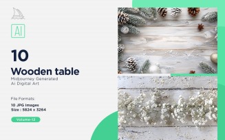 Flatlay Wooden Table 10 Set 12