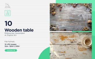 Flatlay Wooden Table 10 Set 16