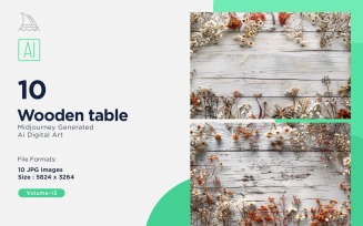 Flatlay Wooden Table 10 Set 13