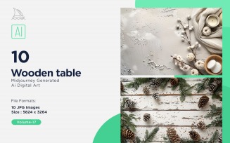 Flatlay Wooden Table 10 Set 17