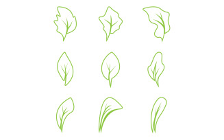 Green leaf tree element logo icon vector template version 16