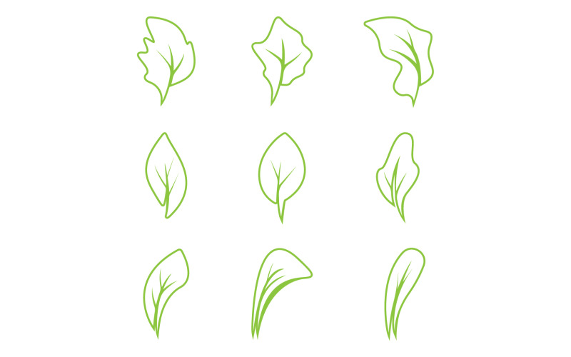 Green leaf tree element logo icon vector template version 16 Logo Template