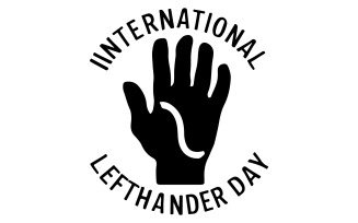 international lefthander day silhouette vector art illustration with white background