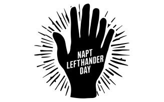 international lefthander day silhouette vector art illustration
