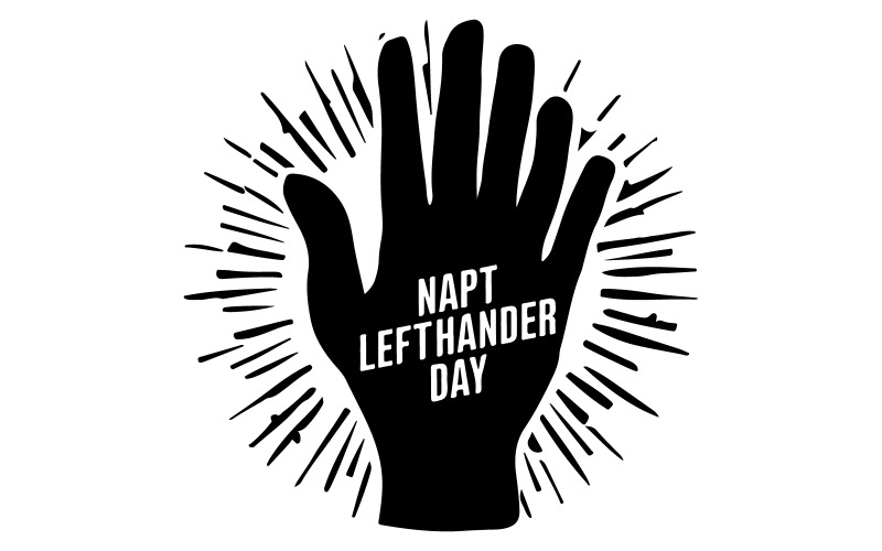 international lefthander day silhouette vector art illustration Illustration