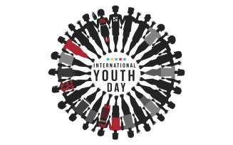 international youth day silhouette vector art illustration