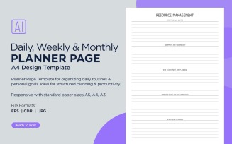 Generic Resource Management Planning Pages Planner Template 49