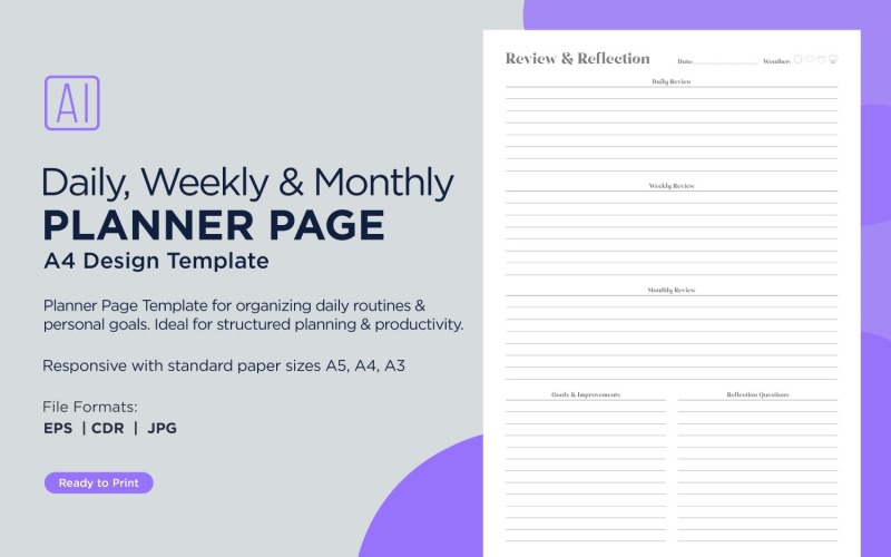 Generic Review & Reflection Planner Planning Pages Template 79.