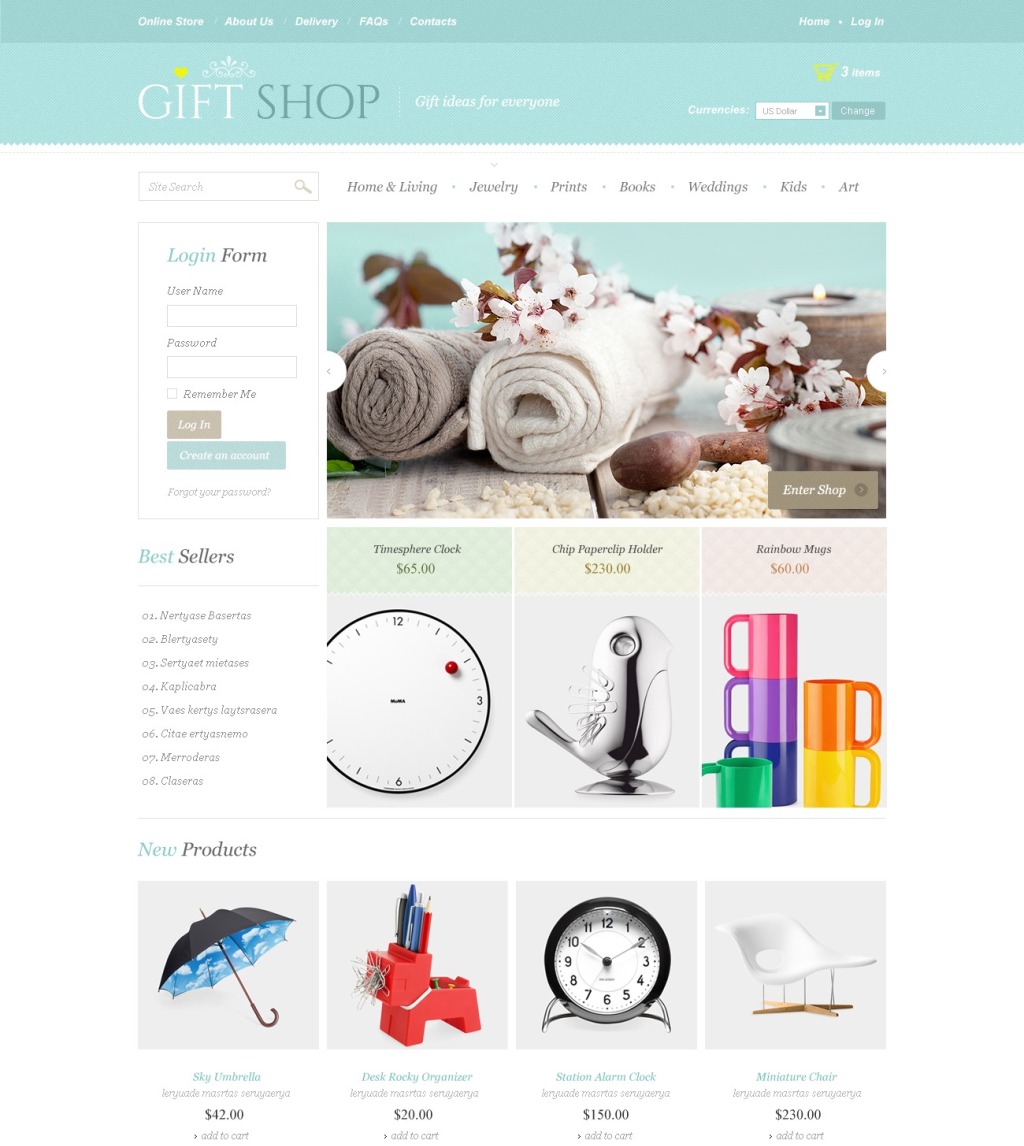 Gift Shop VirtueMart Template #43890