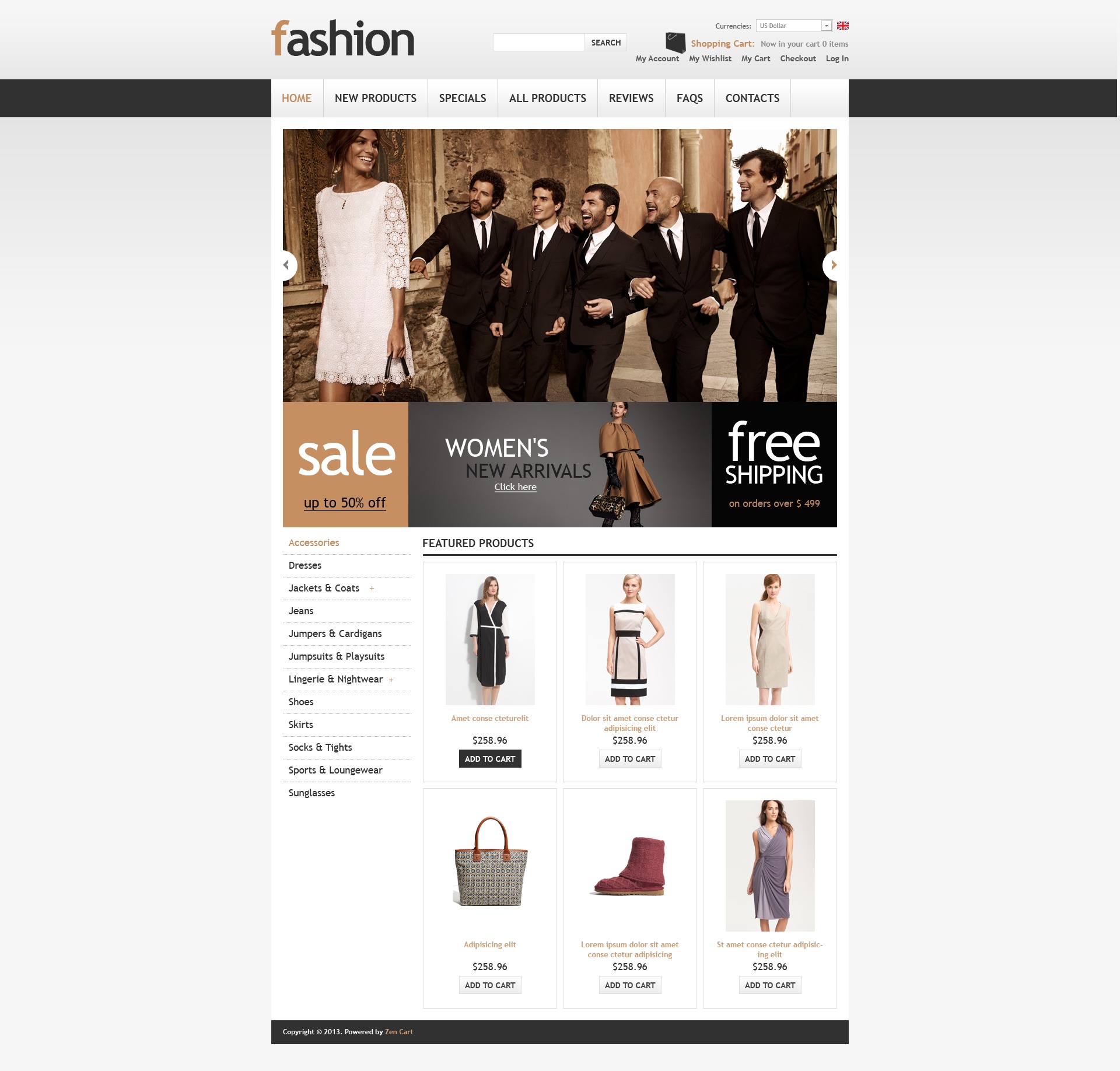 Plantilla ZenCart "Classy Fashion Store" #43889 - captura de pantalla