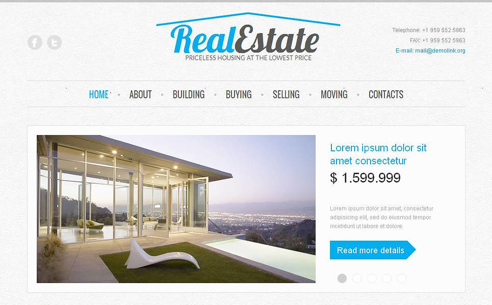 Real Estate Agency Moto CMS HTML Template 43823