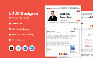 Creative CV Resume UI UX Designer V9