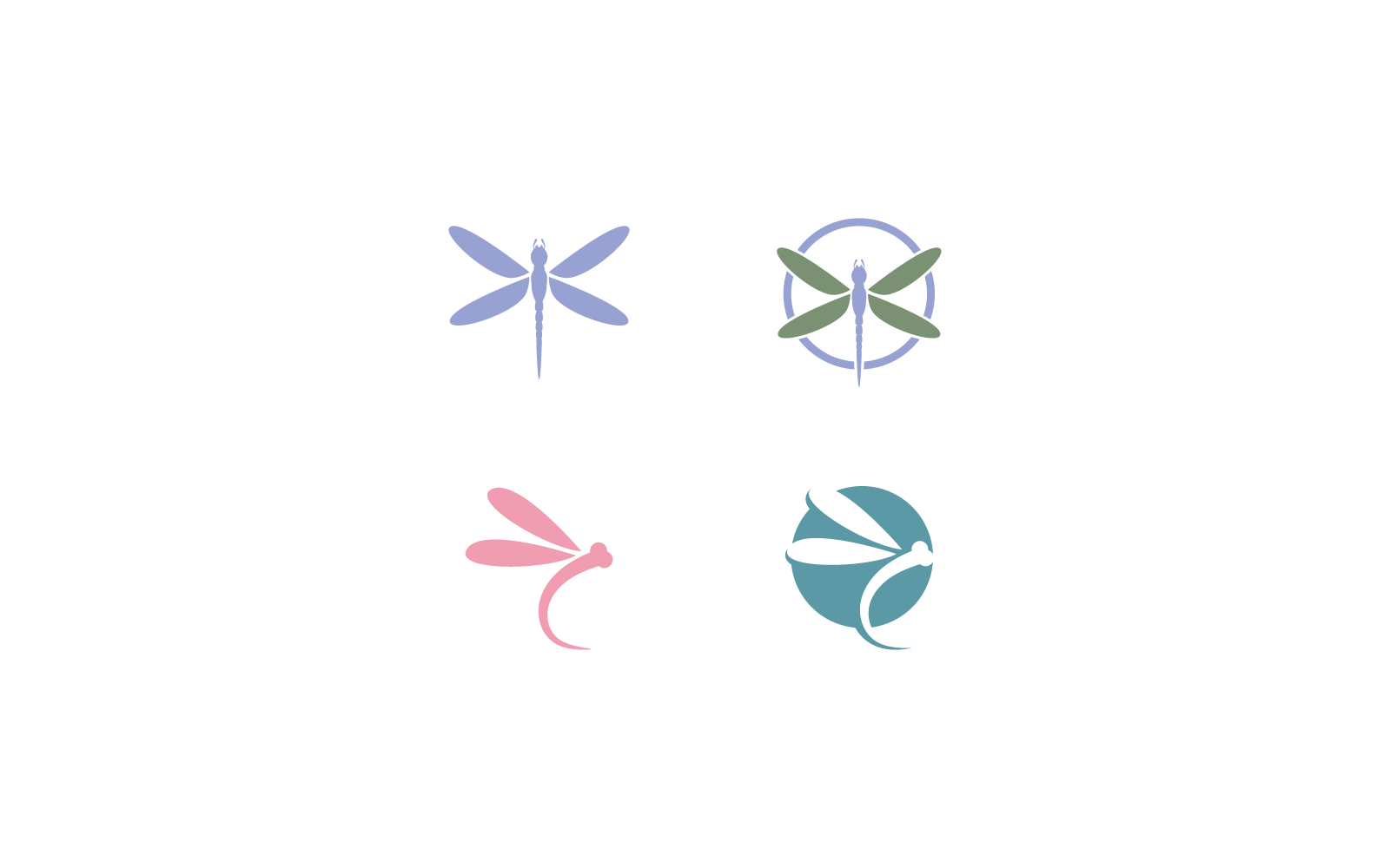 Dragonfly logo icon flat design vector template