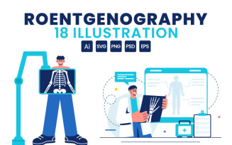 18 Roentgenography Vector Illustration