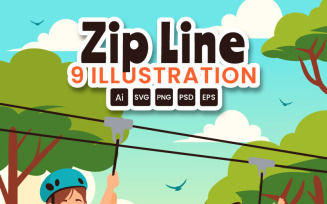 9 Zip Line Activity Illustration