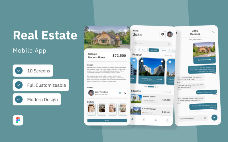 Keol - Real Estate Mobile App UI Element