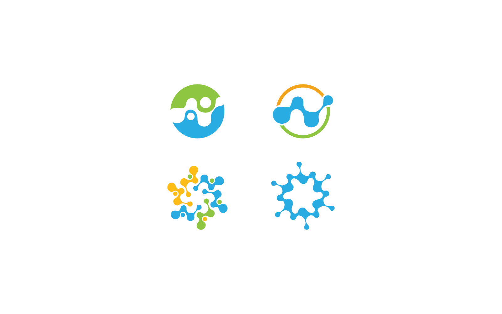 Molecuul logo pictogram vector ontwerpsjabloon