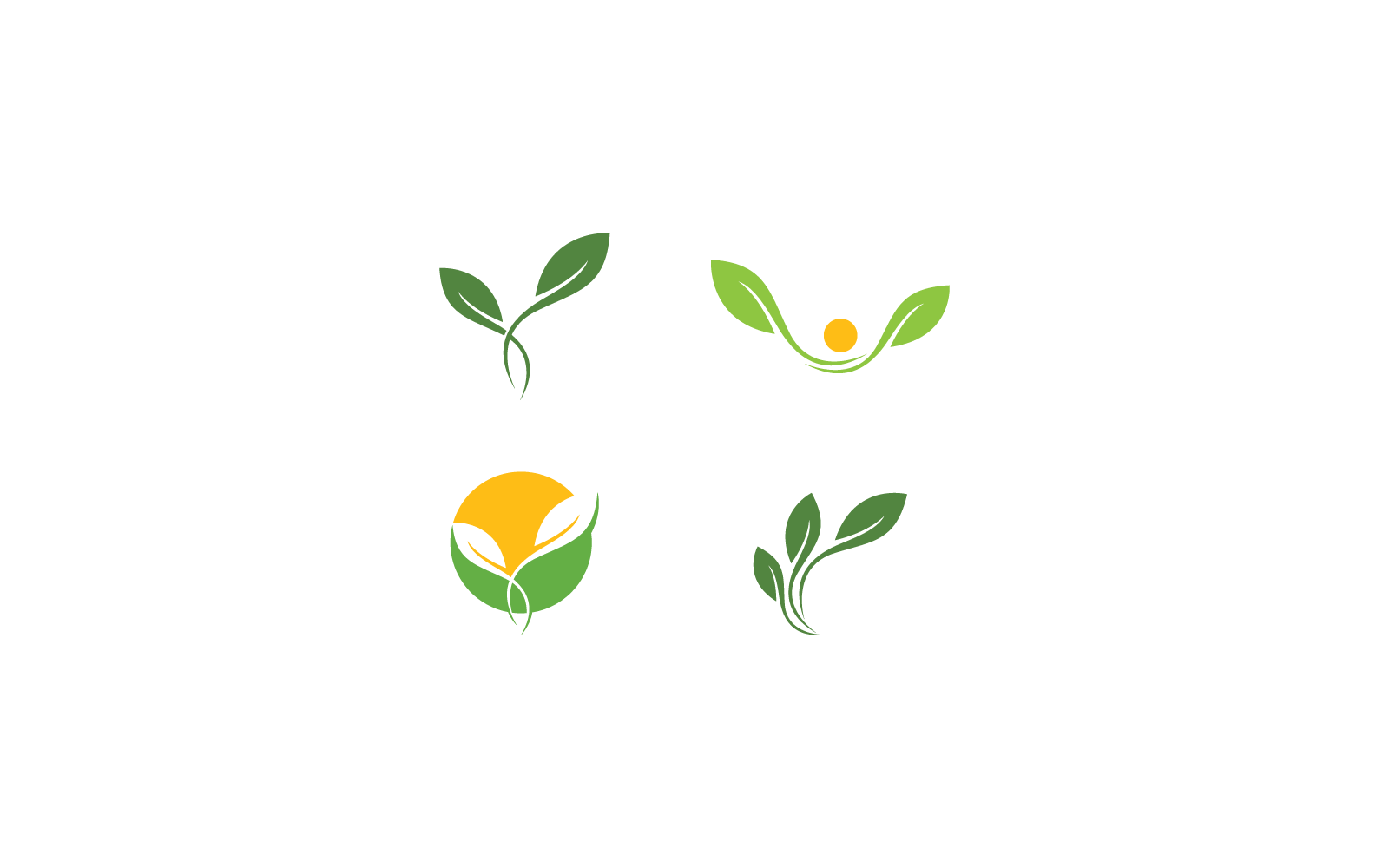 Szablon ilustracji projektu logo zielonego liścia