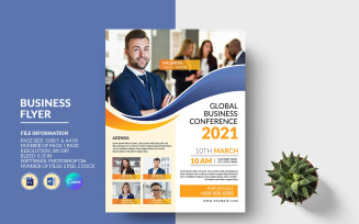 Business Conference Flyer Template. Word, Psd & Canva