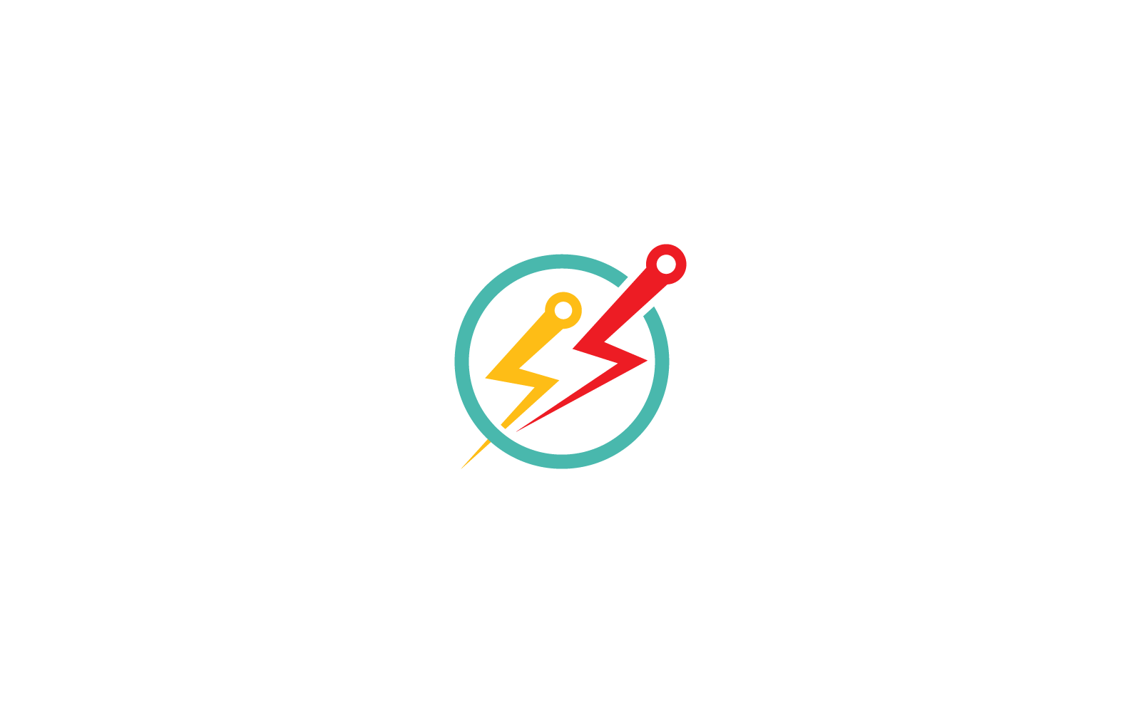 Circuit technology logo flat design vector